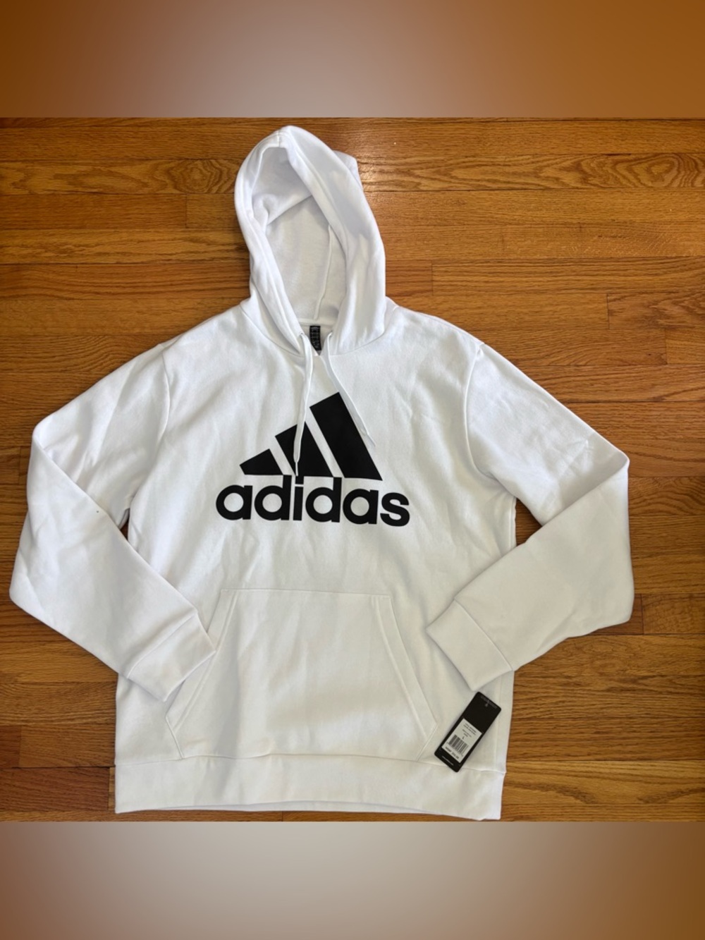 Adidas GOLF Hoodie Men’s Large White/Black Logo Pocket Athleticwear Sports New